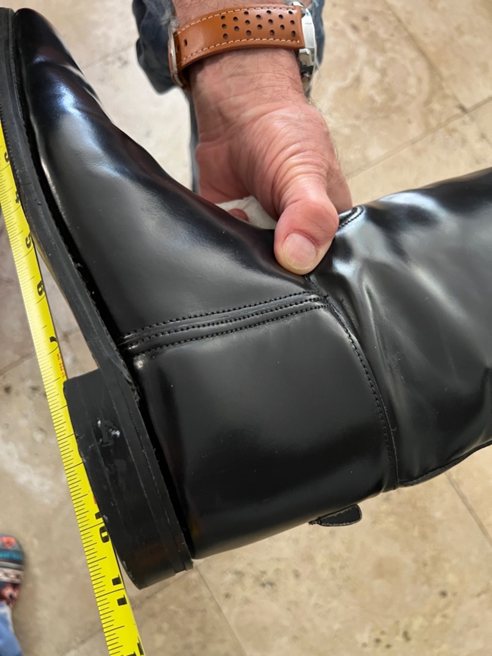 VTG Imperial Marlborough Black Leather Tall English Riding Boots Men's Size 8 - Picture 15 of 16
